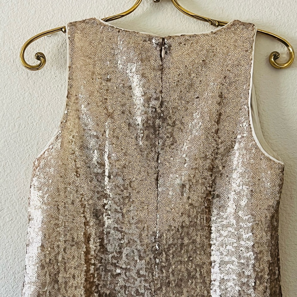 Zoe by Rachel Zoe gold blush sequin top - Picture 3 of 4